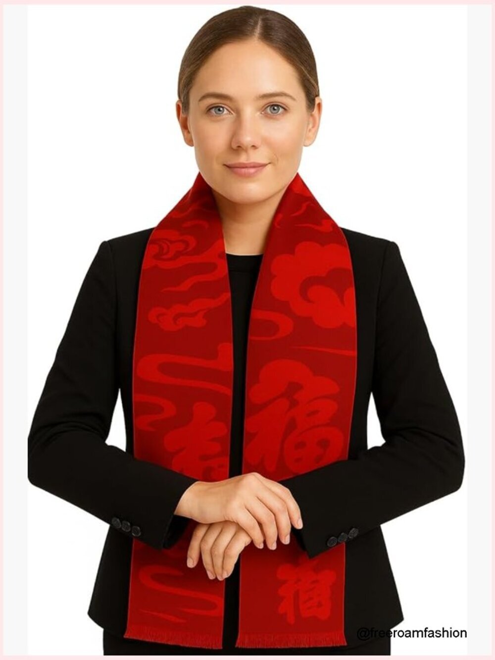 Unisex Embroidered Pashmina Shawl Scarf - Cashmere Feel Wrap, Winter Warm